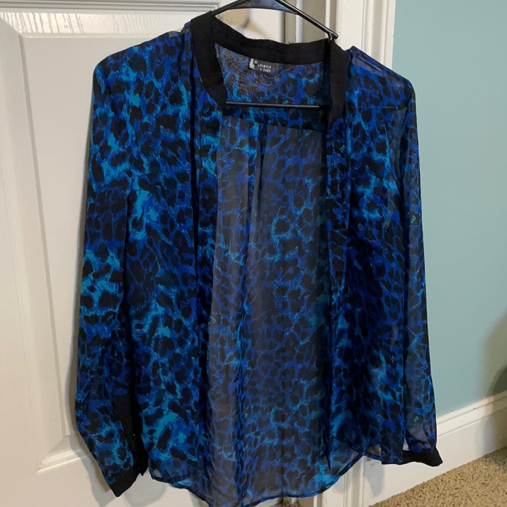 Blue and black button up urban outfitters shirt
